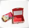 Gold Brocade Double Lipstick Case with Mirror and Jewelry Storage Box