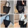Elegant Sparkling Square Bag PU Bucket Handbag Fashion Bright Rhinestone Shoulder Bag  Shopping
