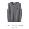 Autumn/Winter Heart Embroidery Cashmere Sleeveless Vest Pullover