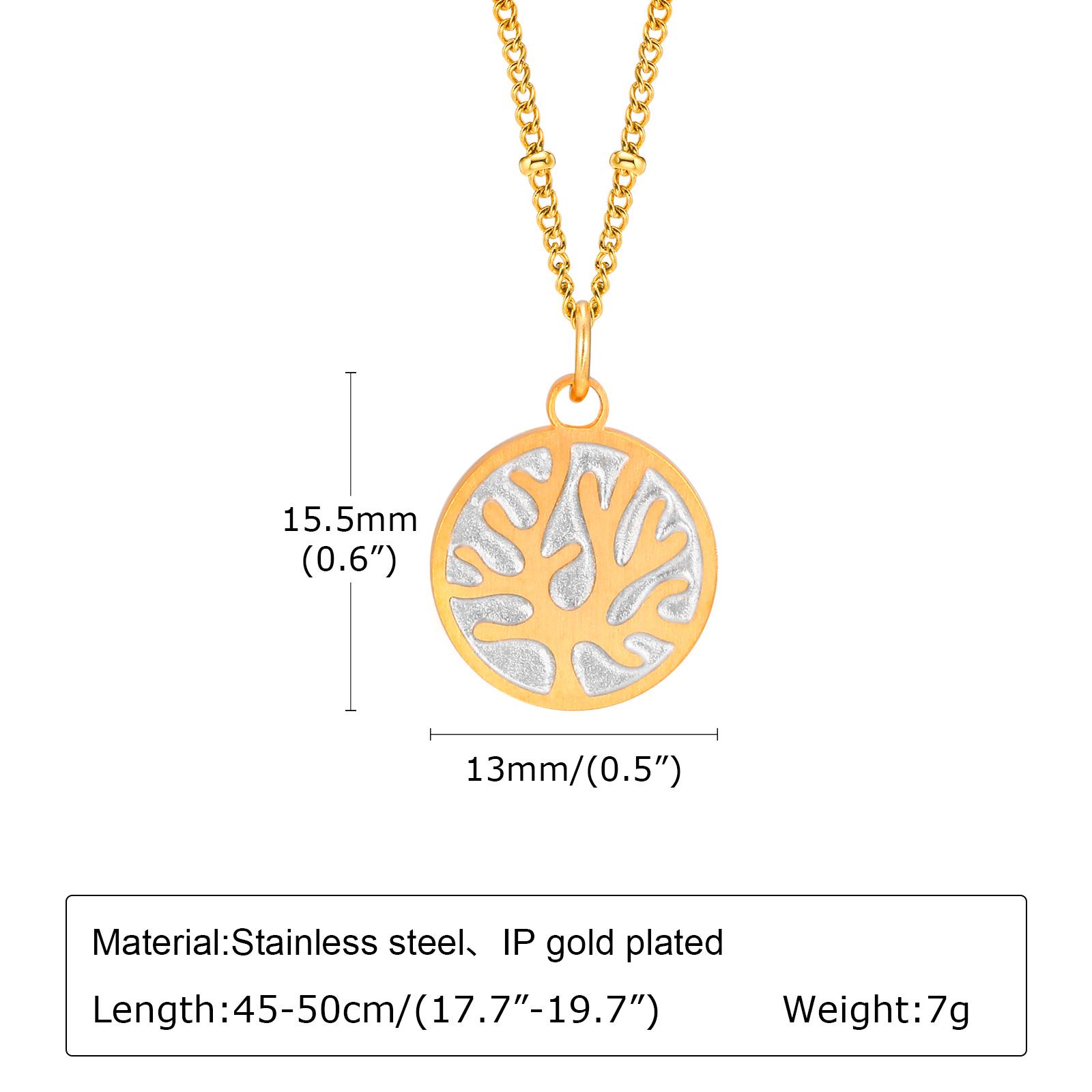 

Stainless Steel Coral Necklace, Button Bead Chain Sand Round Corrosion Pendant Necklace for Women,Korean Romantic Golden Chain