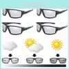 Retro Men Polarized Photochromic Sunglasses With Mirrored Lenses For Driving