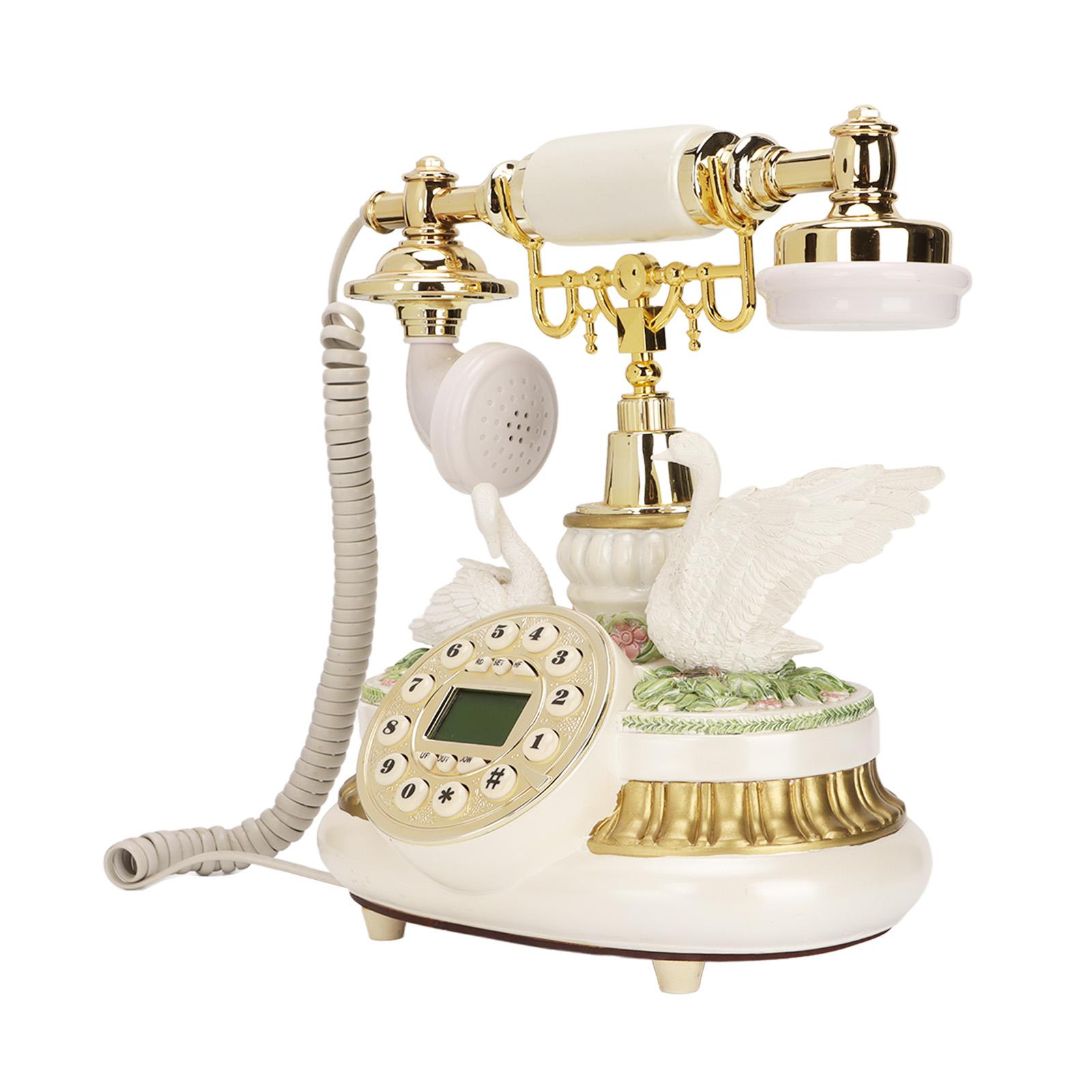 

Антикварный телефон Классический европейский старомодный вращающийся стационарный цифровой винтажный стационарный телефон US Plug