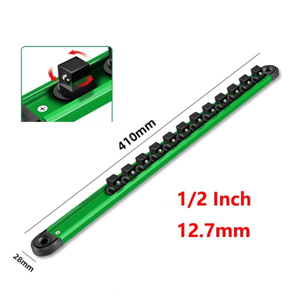 Adjustable Socket Storage Rack 1/4 3/8 1/2 Inch Socket Clip Rail Holder Magnetic Socket Organizer