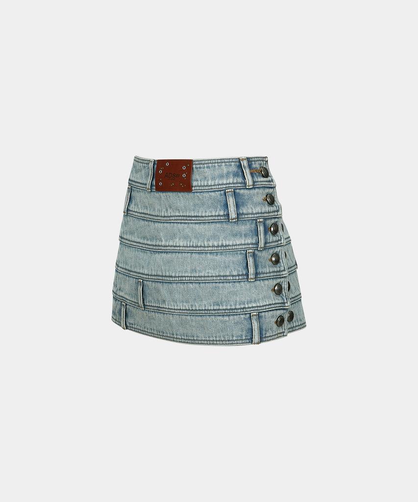 Andersson Bell New Dua Multi-Waisted Denim Skirt Apa713W(Light Blue)