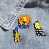 The Simpsons Cartoon Brooch: Cute and Funny Metal Pin Badge for Clothing Decoration