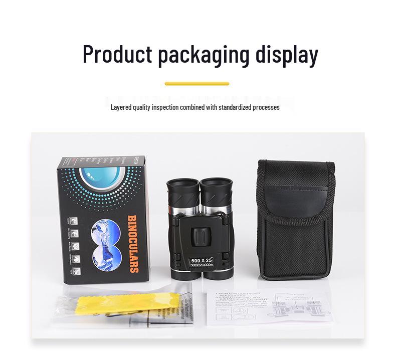 HD 500X25 High Magnification Portable Mini Binoculars for Outdoor Photography