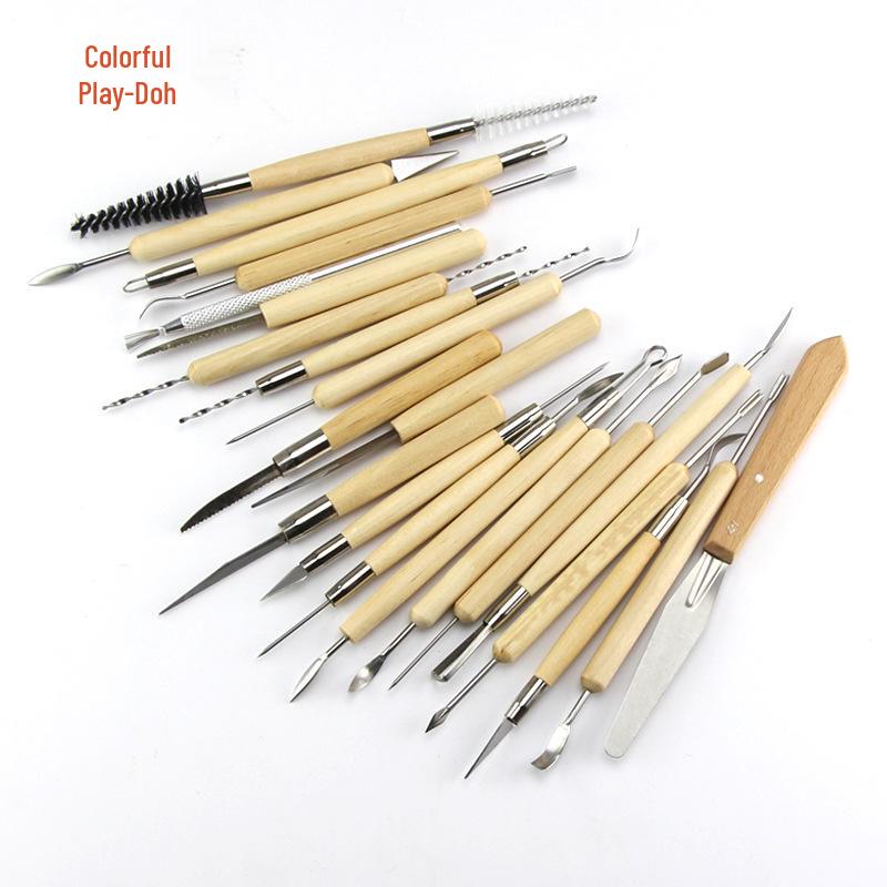 22-teiliges Töpfer- und Tonmodellierwerkzeug-Set: Spitzenmesser, Schnitzmesser, Öltonwerkzeuge