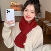 1Pieces Women's Wool Scarf Winter Internet Celebrity Lazy Knitted Warm Solid Color Neck Protection Mountaineering Scarf
