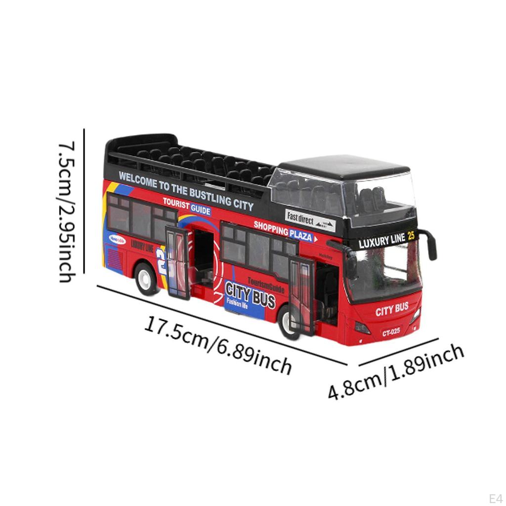 Doppeldeckerbus Spielzeug Stadt Türen öffnen Sammlerstücke Simulationsfahrzeug mit Lichtern und Geräuschen