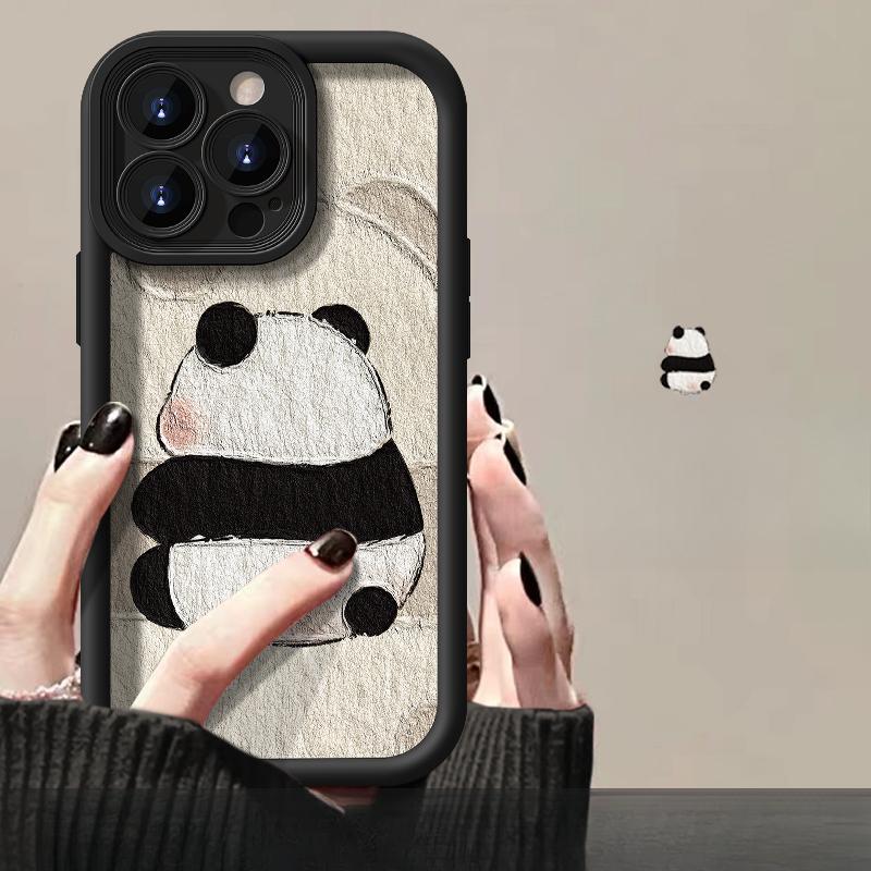 

Подходит для Apple 15 Чехол для мобильного телефона iPhone14/13promax12/11 Cute Hair Ball Panda Xr iPhone SE (3rd Generation)