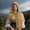 Renaissances Style Adjustable Hooded Scarf Shawl Medieval Vikingly Themed Costume Accessory For Halloween Cosplay