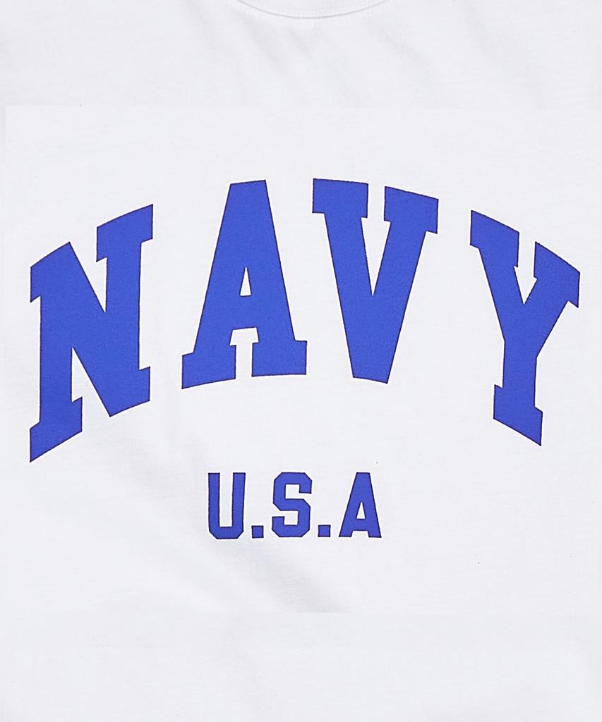 PAPERBOY Navy U.S.A Short Sleeve T-Shirt - White & Blue