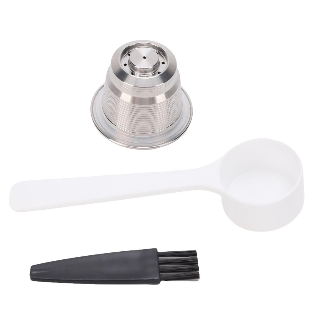 Reusable Coffee Pod 304 Stainless Steel Refillable Coffee Filter Capsule Cup with Brush and Spoon for Coffee Makers