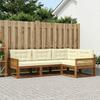 Outdoor Sofa Set with Cushions 4 Pcs Natural and Cream