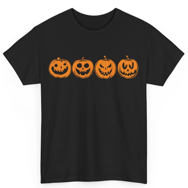 

Casual Halloween Costume Pumpkin Faces Cotton T Shirt - Men s Summer Cotton Graphic Tee S разноцветный