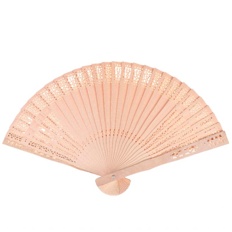 Vintage Hollow Carved Wooden Folding Hand Fan Chinese Style Bamboo Fan For Wedding Valentine'S Day Party Decor Summer Cooling