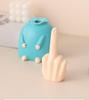 Smiling Blue Middle Finger Figurine - Small, Funny Desktop Toy for Friends, Birthday or Minimalist Decor