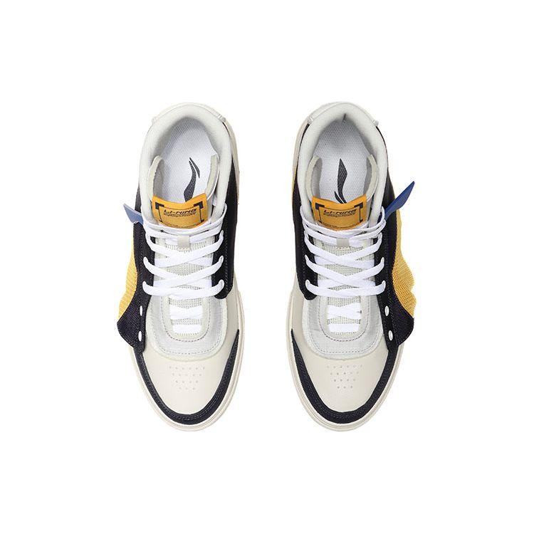Li Ning CF Su Series Wear Resistant Breathable Non Slip High Top Skate Shoes Men Skate Shoes Blue Yellow AGCR079-3