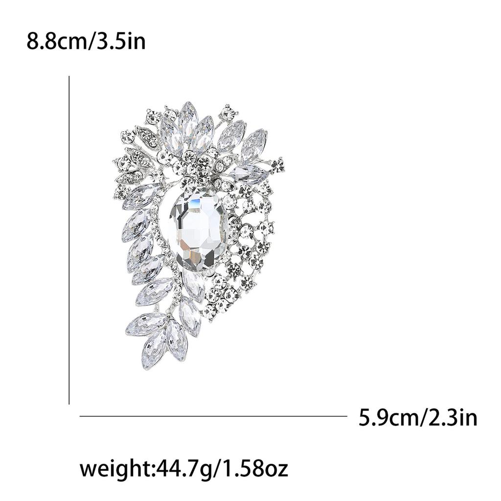 Elegant Crystal Alloy Brooch for Women's Suit