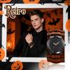 JEWELRYWE Wristwatch with Leather Strap, Waterproof, Analogue Display, for Men`s Brown