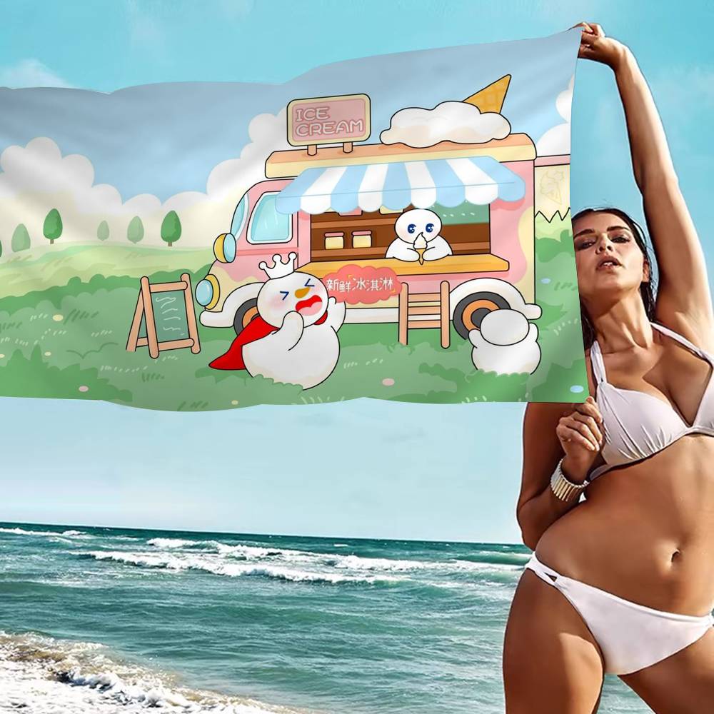 Cute M-Mixues Ice Cream & Tea Logo Big Microfiber Beach Towels Quick Dry Towel Sand Beach Towels Pool Towel for Travel Yoga