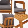 Bistro Set with Cushions 3 Pcs Brown Solid Acacia Wood