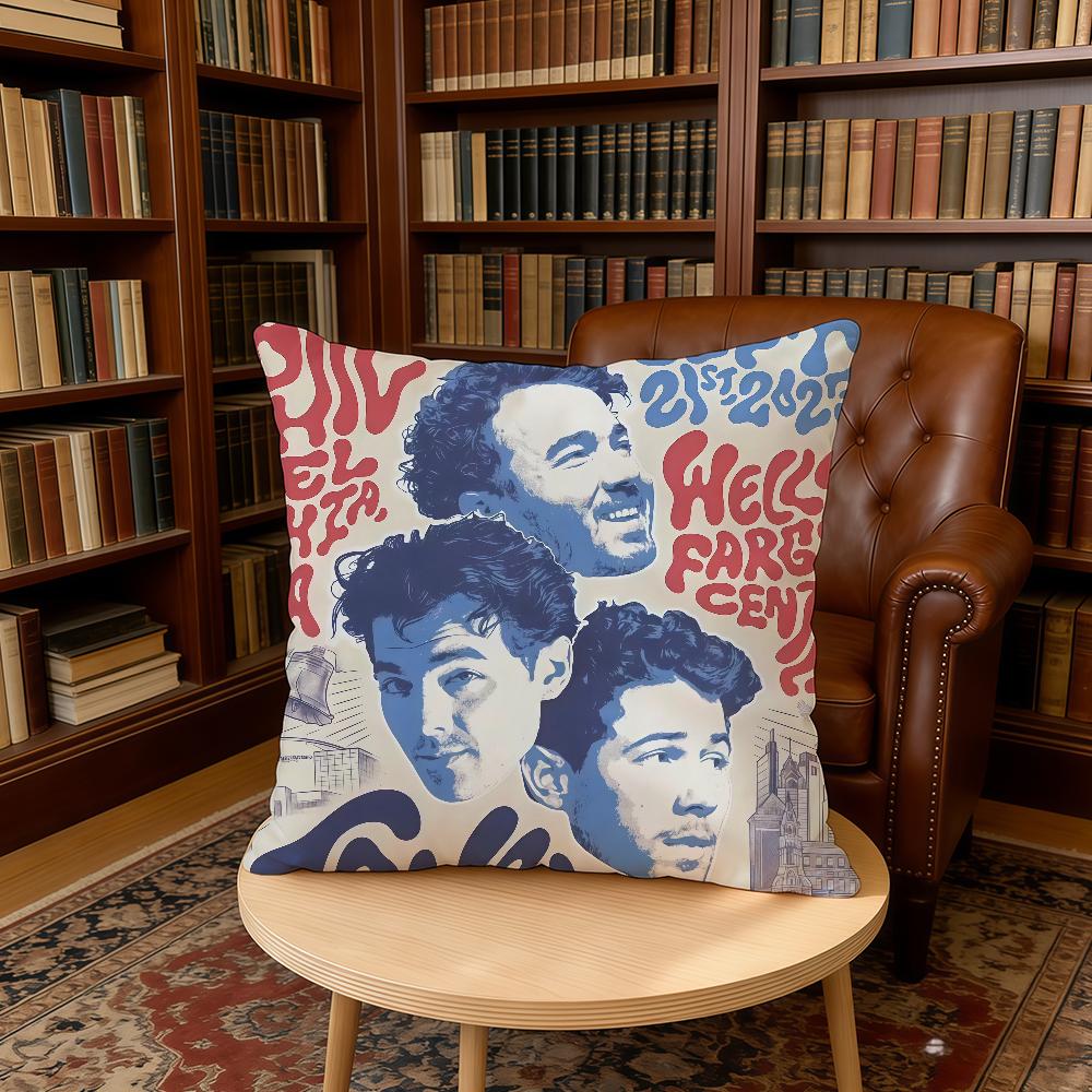J-JONAS B-BROTHERS Band Cushion Cover Home Office Birthday Anniversary Gifts Soft Skin Friendly Cushion Cover
