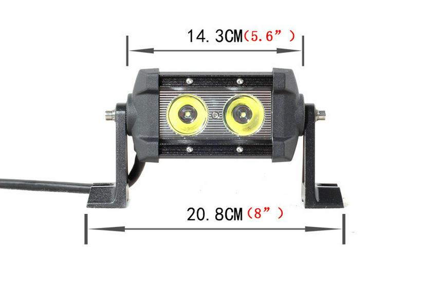 10W LED Light Bar with Reflective Cup, Aluminum Alloy Bracket, Off-Road Vehicle Light