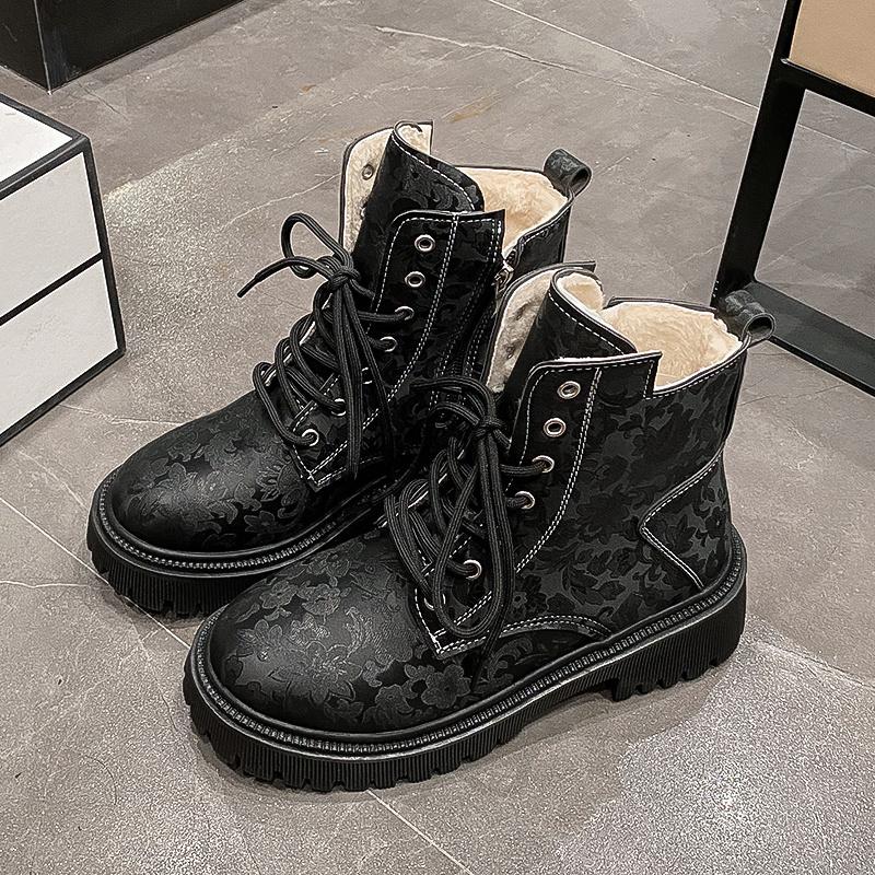 

Модные зимние женские ботинки, кожаные ботильоны на платформе со шнуровкой, женские удобные туфли на платформе 42