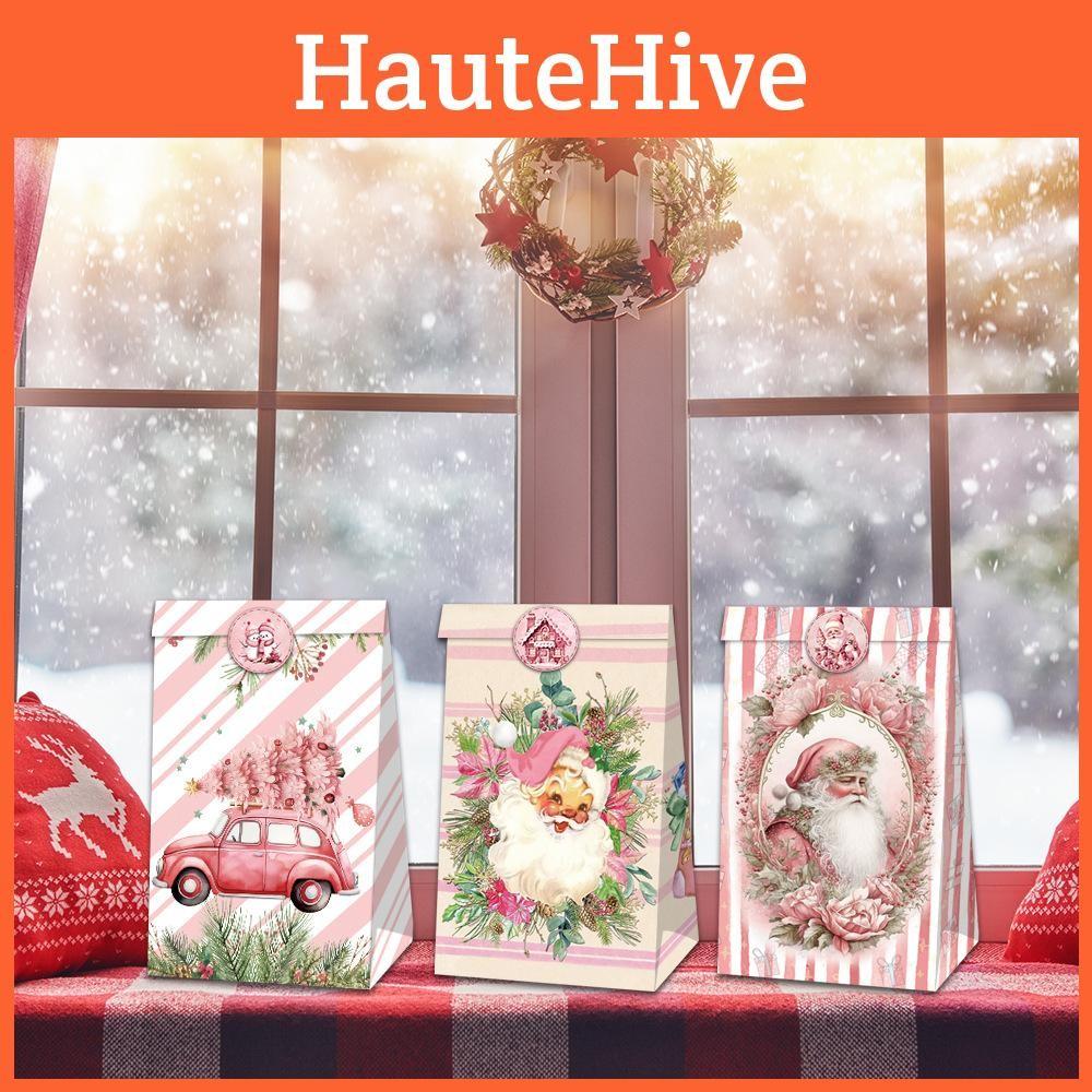Food Christmas Candy Packaging Bags Holiday Party Decor With Stickers Adhesive