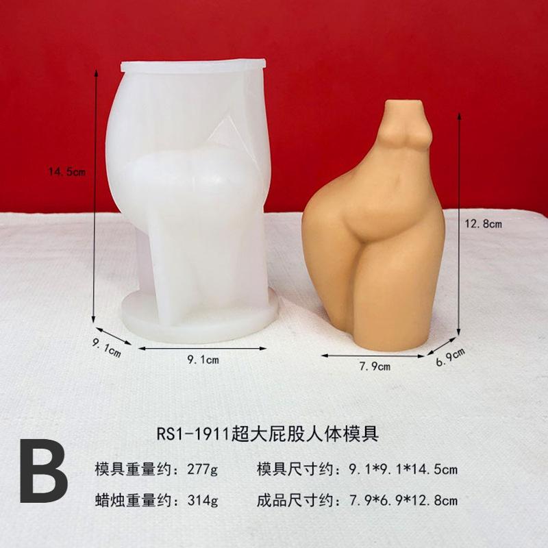Halvkropp Kvinne Stearinlys Silikonform DIY Enkel Abstrakt Menneskekroppskunst Ornament Resin Silikonform Gipsform Såpeform