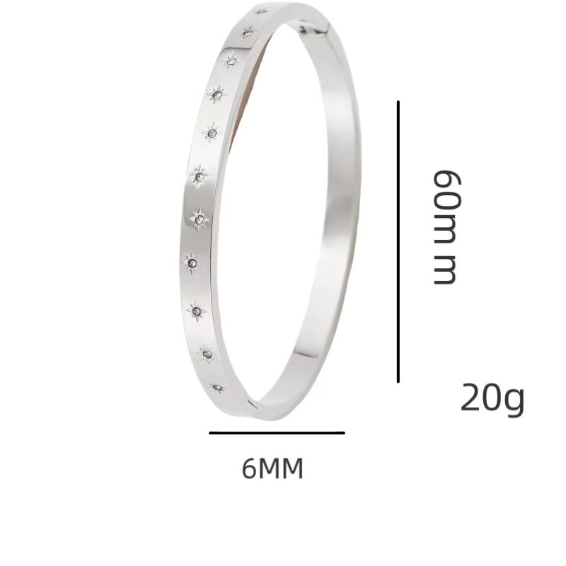 Classic High-end Stainless Steel Gold-plated 18K Silver Inlaid Zircon Fashionable 18K Bracelet