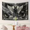 Star Libra Black Cat Tapestry, Dark Mysterious Wall Hanging for Bedroom Living Room