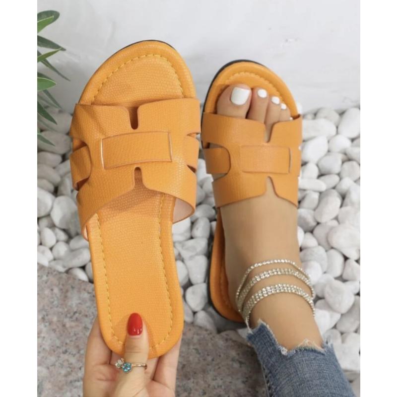 Große flache Sandalen für den Sommer, verschleißfeste Hausschuhe, bonbonfarbene Hausschuhe