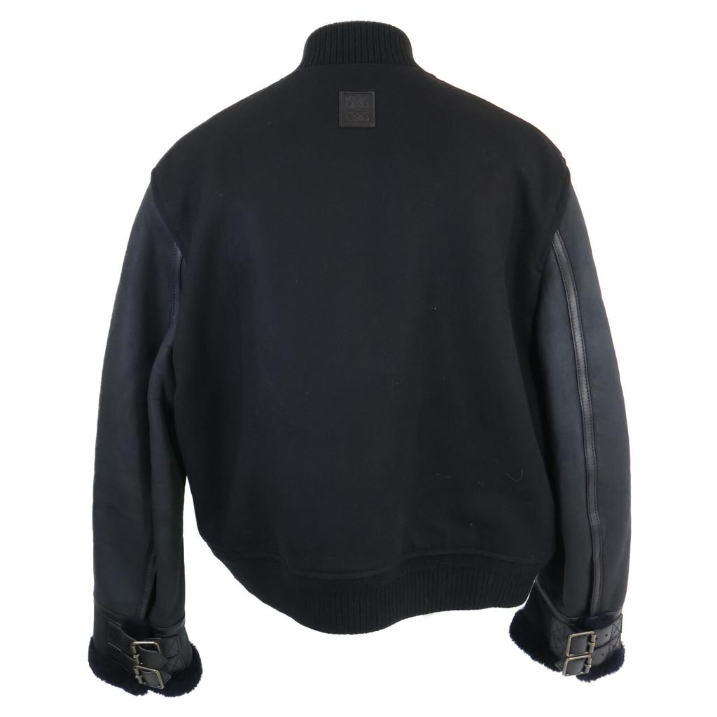 LOEWE Excellent condition 24 Stainless Steel wool and lambskin bomber jacket Jacket 50 blackUsed