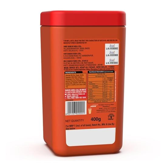 Dabur GlucoPlus-C Juicy & Tasty (Orange Flavour) Powder- 400g Jar | Vitamin C Helps Boosts Immunity | Calcium Supports Bone Health