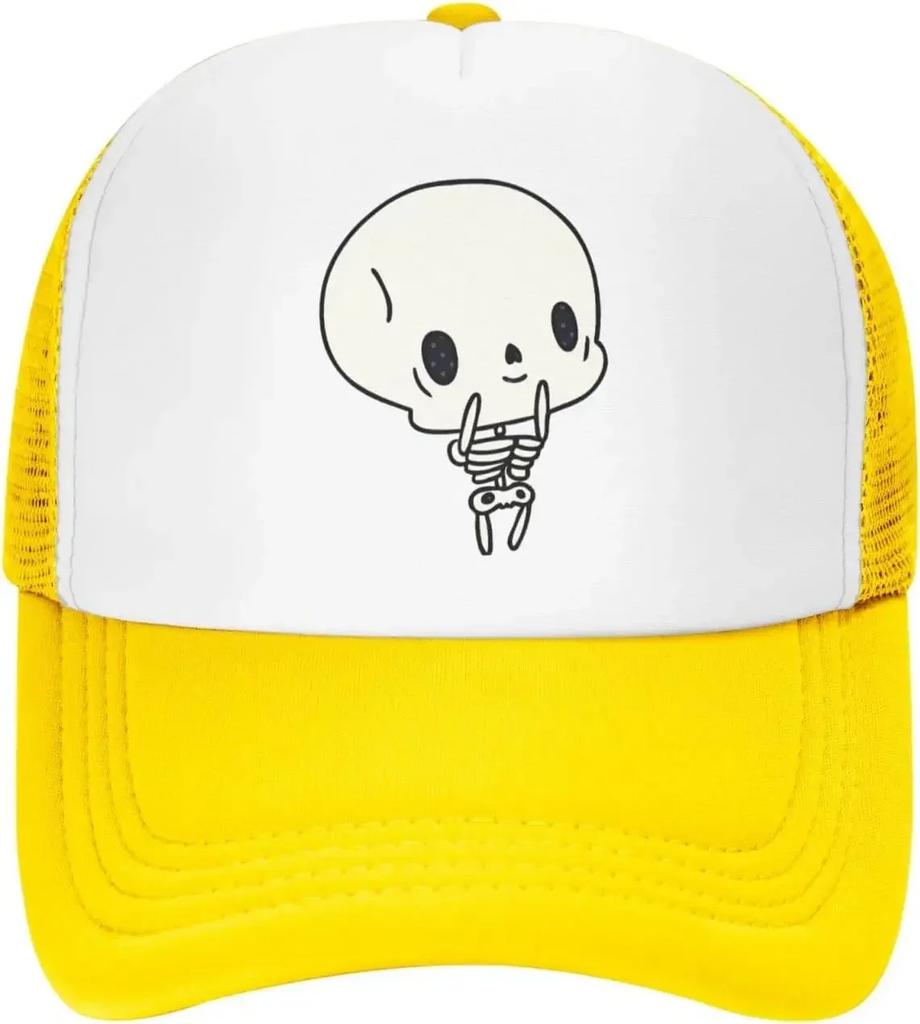 Mesh Dad Hat Adjustable Washed Cartoon Kawaii Cute Skeleton Baseball Dad Cap Funny Distressed Ball Trucker Cap