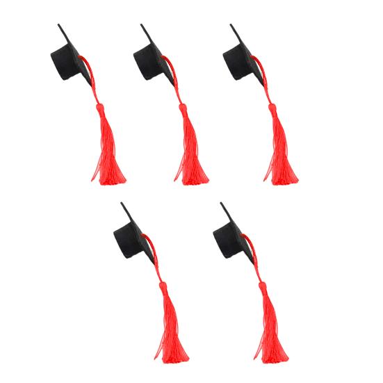 Mini Felt Graduation Cap Tassel Set DIY Party Decor for Bottles Cupcakes Cake Toppers Wine Bottle Accessories for Graduation Ceremony Photo Props