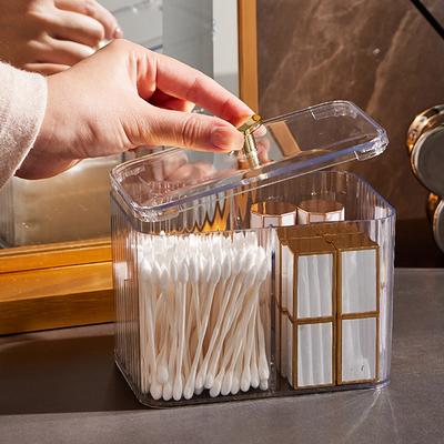 Transparent Cotton Swab Storage Box Desktop Dust-Proof Makeup Removal Cotton Lipstick Cosmetics Storage Organization