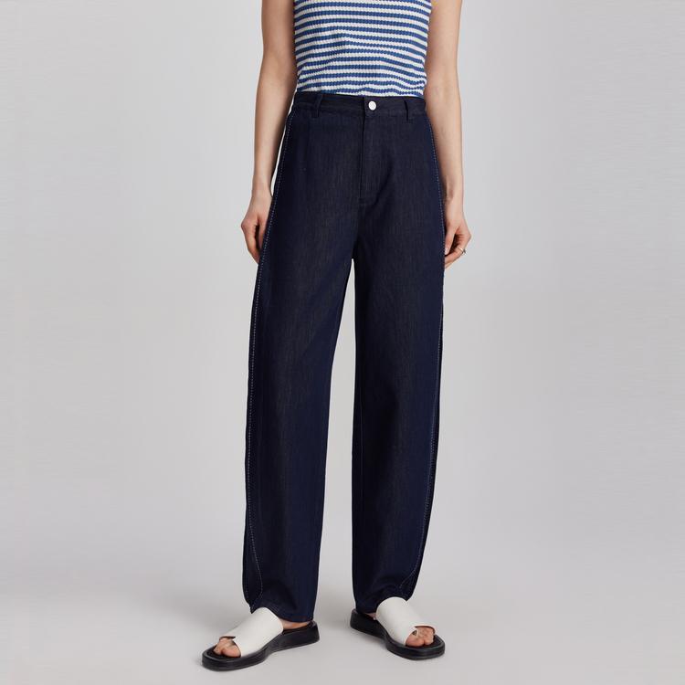 Elle Straight Leg High Waist Loose Wide Leg Jeans Women jeans Denim-Blue EQ47678