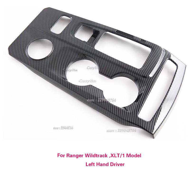 For Ford Ranger 2024 2025 ABS Carbon Fiber Center Console Gear Shift Panel Decoration Cover Stickers Trim Car Accessories