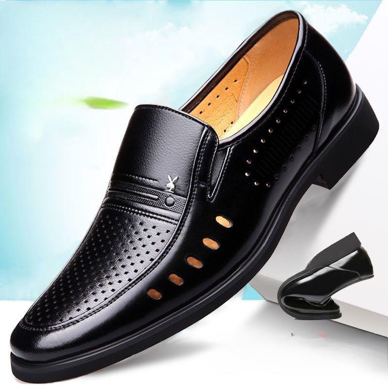 

Полые летние пластиковые британские повседневные деловые формальные кожаные туфли мужские туфли одинарные туфли повседневные туфли мужские кожаные туфли 41 чёрный