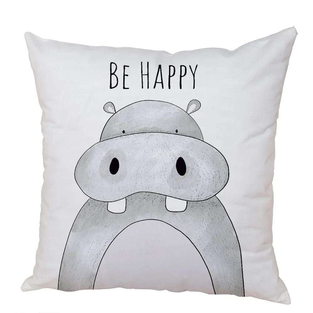 Скандинавский Зебра Бегемот Жираф Лев Крокодил Наволочка Декор Животное Чехол на Подушку для Дивана Дома Персиковая Кожа Наволочка ,(13) 30x30cm