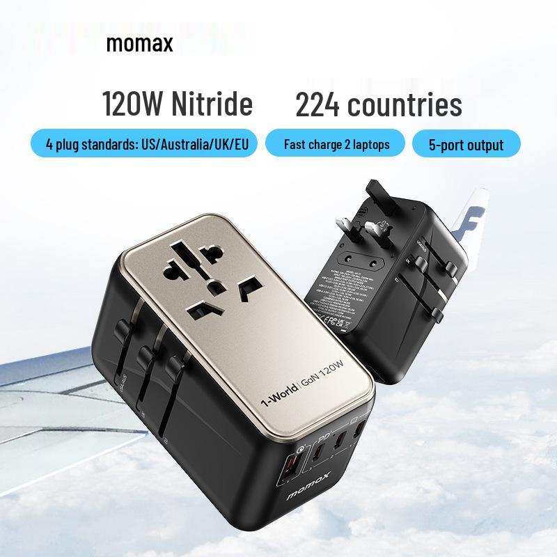 

MOMAX 120W GaN Universal Travel Adapter with PD Fast Charge - UK Plug