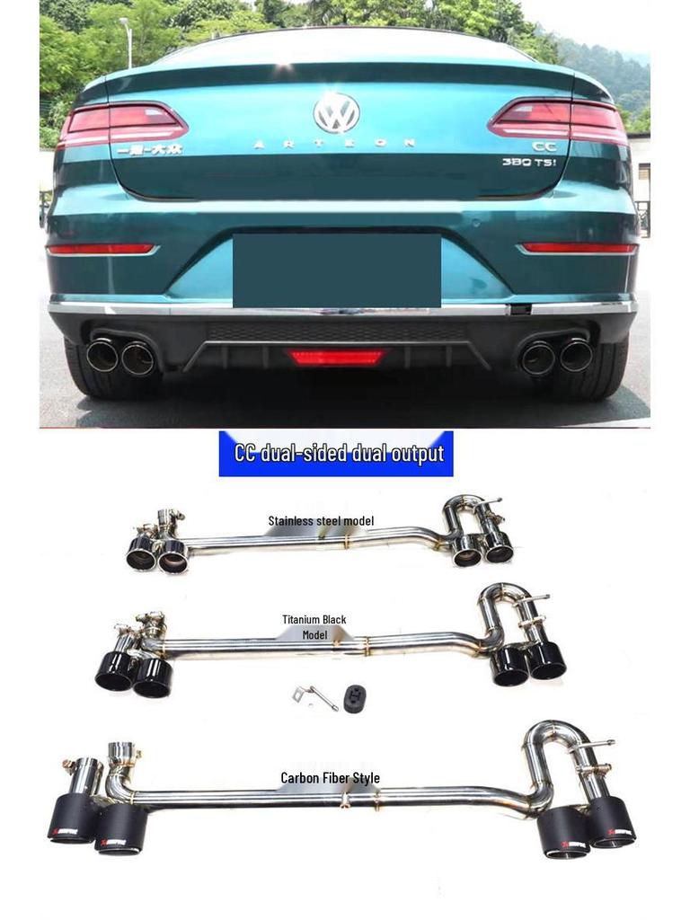 Volkswagen CC Lamando exhaust mods: dual, quad, stainless steel, carbon fiber, black tips.