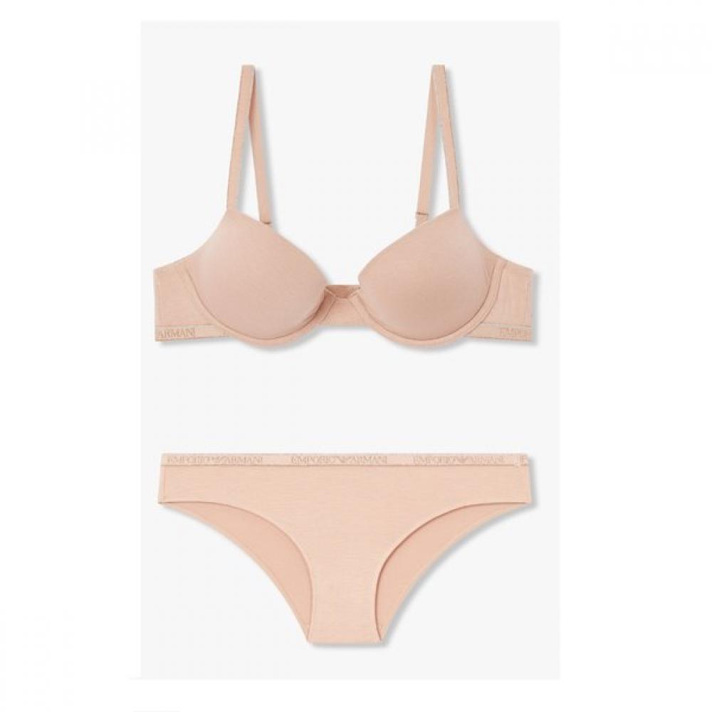 

Emporio Armani Women S Metallic Banding Removable puSh Up Bra Brief 11505 80B/M