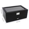 24 Slots Watch Box for Men, Wooden Carbon Fiber Display Case with Glass Top for Jewelry Rings Organizer Storage, Gift Idea