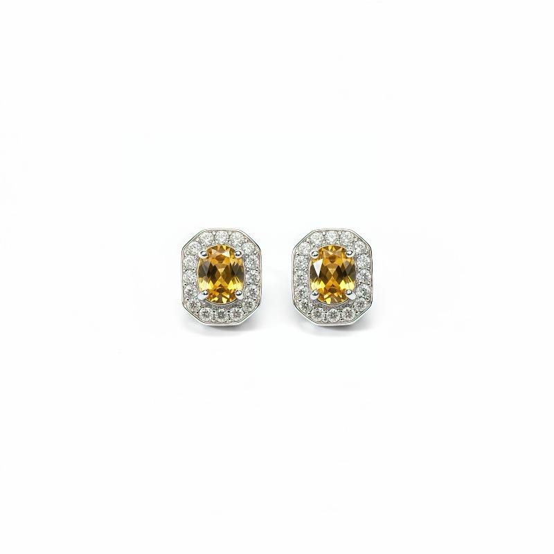 Square Sugar Series Luxury S925 Silver Needle Stud Earrings for Women