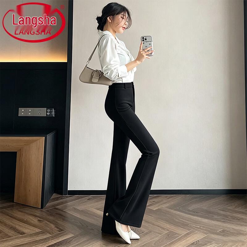 Langsha Women's High-Waisted Slim Fit Flared Casual Trousers