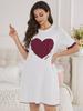 Heart-Shaped European & American Soft Skin-Friendly Two-Piece Nightdress Set